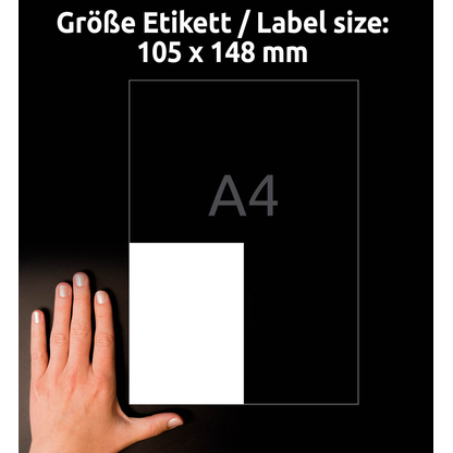 Artikelbild 13 für AVERY Zweckform Etiketten 3483-200 weiß 105,0 x 148,0 mm, 220 Blatt, Artikelnummer 341958
