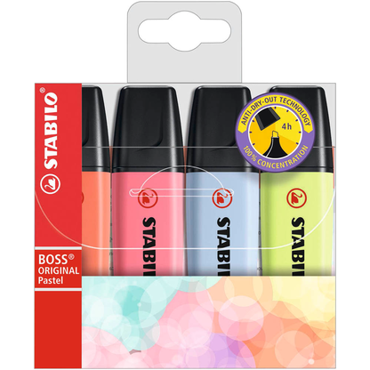 Artikelbild für STABILO BOSS ORIGINAL Pastel Textmarker farbsortiert, 4 St., Artikelnummer 175627