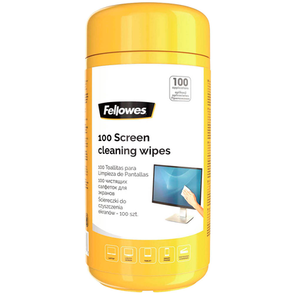 Artikelbild für Fellowes Bildschirm-Reinigungstücher 1-lagig weiß, 100 Tücher, Artikelnummer 284446