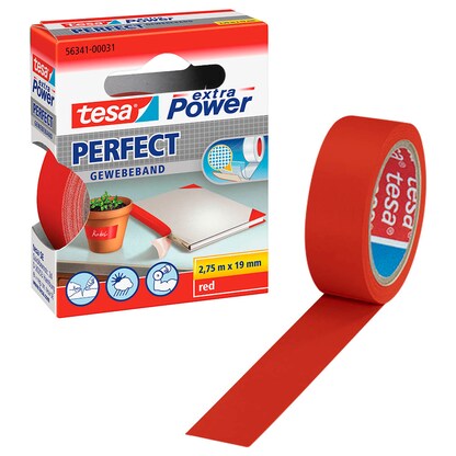 Artikelbild für tesa extra Power® Perfect Gewebeband rot 19,0 mm x 2,75 m 1 Rolle, Artikelnummer 110908