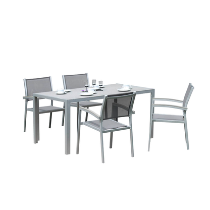 Artikelbild 8 für Garden Pleasure Gartenstühle mit Armlehnen GRACE grau, Metall, 4 St., Artikelnummer 285488