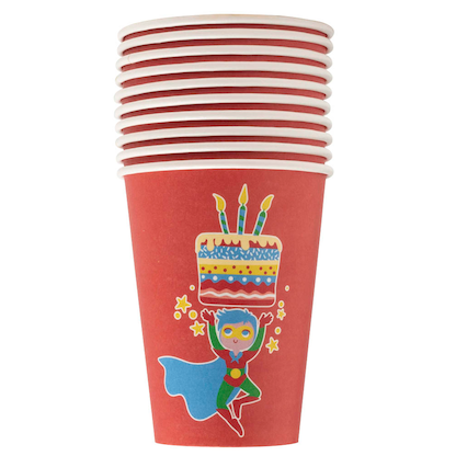 Artikelbild für PROnappe Einweg-Kaffeebecher Superheld mehrfarbig 200,0 ml, 10 St., Artikelnummer 347148