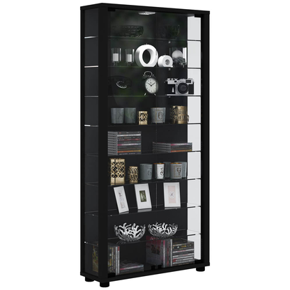 Artikelbild für VCM my home Lumo Maxi Vitrine schwarz 8 Fachböden mit Beleuchtung, Artikelnummer 781551