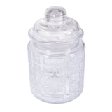 Artikelbild 1 für Rayher Vorratsglas transparent mit Glasdeckel Karos, 1 St., Artikelnummer 975235