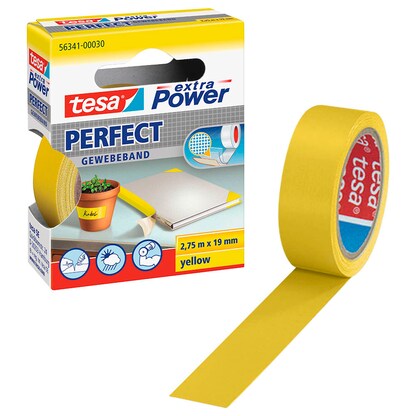 Artikelbild für tesa extra Power® Perfect Gewebeband gelb 19,0 mm x 2,75 m 1 Rolle, Artikelnummer 110916