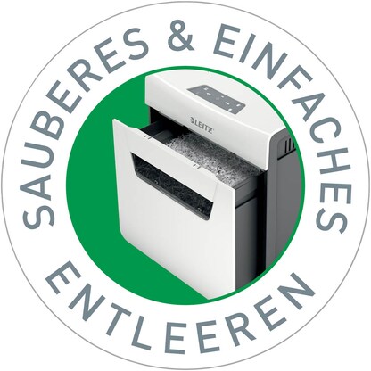 Artikelbild 12 für LEITZ IQ 10X Protect Premium Aktenvernichter mit Partikelschnitt P-4, 4 x 40 mm, bis 10 Blatt, weiß, Artikelnummer 436424