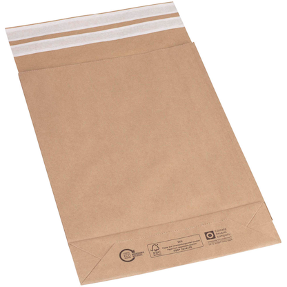 Artikelbild 2 für flexiPAK Faltentaschen classic Doppelfixverschluss ca. DIN D4 ohne Fenster braun mit 5,0 cm Falte, 300 St., Artikelnummer 260016