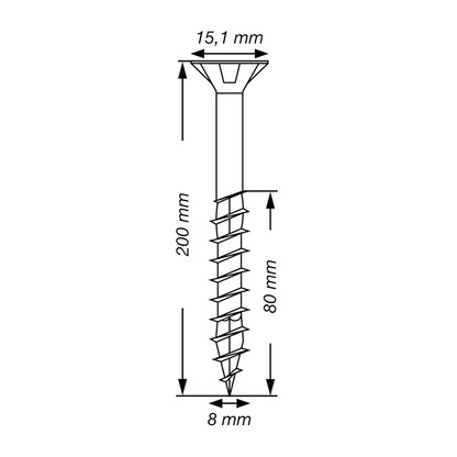 Artikelbild 6 für SPAX® Holzbauschrauben T40 Senkkopf WIROX 0191010802005 8 mm x 200 mm, 50 St., Artikelnummer 396529