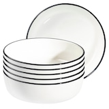 Artikelbild 1 für ID Fine Schalen Modest Black Stolt weiß Ø 17,0 cm, 6 St., Artikelnummer 633653