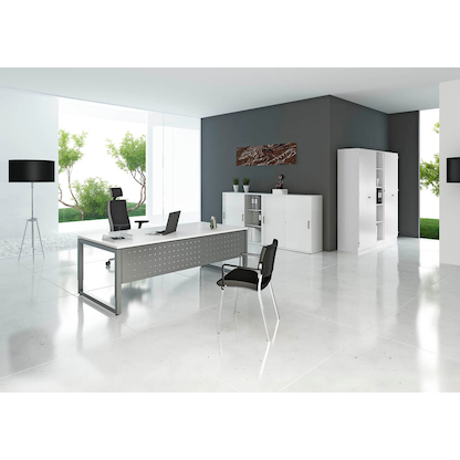 Artikelbild 5 für HAMMERBACHER Aktenschrank Unni SE1, V6100/W/W/SG weiß 4 Fachböden 80,0 x 42,0 x 200,4 cm, Artikelnummer 402812