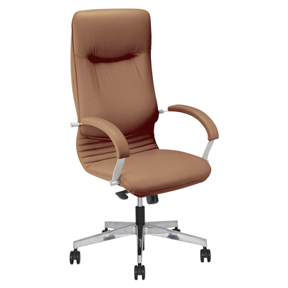 Artikelbild für Nowy Styl Chefsessel Nova Steel Leder braun, Gestell alu, Artikelnummer 728424