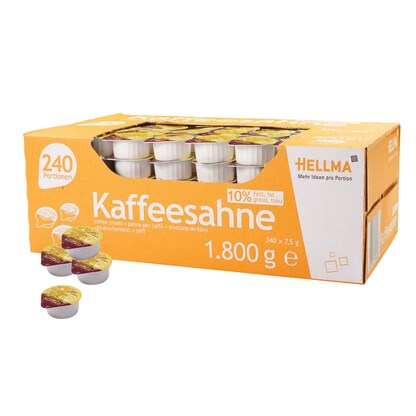 Artikelbild für HELLMA Kaffeesahne 10 % 240x 7,5 g, Artikelnummer 781464
