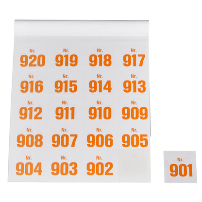 Artikelbild für WOLF & APPENZELLER Klebenummern Zahlen, orange 20,0 x 24,0 mm, 100 Etiketten, Artikelnummer 241067