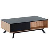 Artikelbild 1 für WOHNLING Couchtisch rechteckig MDF-Platte schwarz, eiche 60,0 x 110,0 x 38,0 cm, 1 St., Artikelnummer 166187