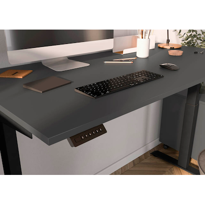 Artikelbild 8 für GERMANIA Bedano höhenverstellbarer Schreibtisch grafit rechteckig, T-Fuß-Gestell schwarz 140,0 x 80,0 cm, Artikelnummer 388789