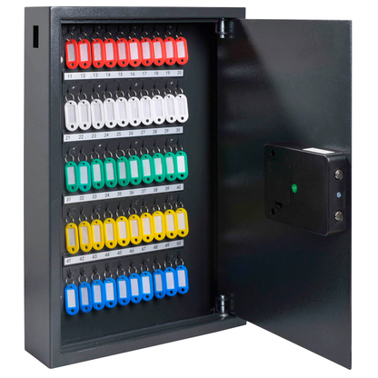 Artikelbild für pavo Schlüsseltresor grau mit 50 Haken, Elektronikschloss, 38,0 x 10,0 x 55,0 cm, 1 St., Artikelnummer 557708