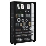 Artikelbild 1 für VCM my home Lumo Mini Vitrine schwarz 8 Fachböden mit Beleuchtung, Artikelnummer 781570