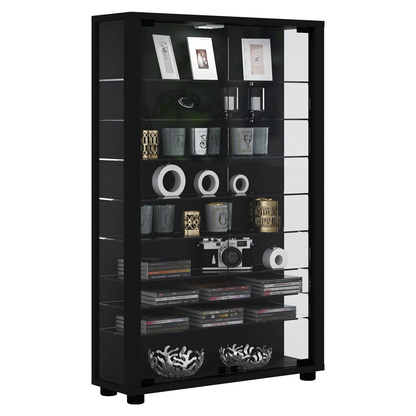 Artikelbild für VCM my home Lumo Mini Vitrine schwarz 8 Fachböden mit Beleuchtung, Artikelnummer 781570