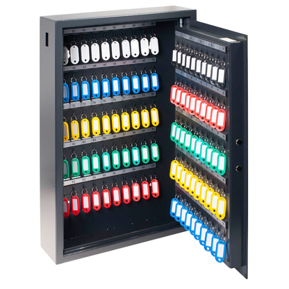 Artikelbild für pavo Schlüsseltresor grau mit 100 Haken, Elektronikschloss, 41,0 x 12,0 x 60,0 cm, 1 St., Artikelnummer 557715