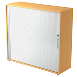 Artikelbild 1 für HAMMERBACHER Rollladenschrank buche, silber 2 Fachböden 120,0 x 40,0 x 110,0 cm, Artikelnummer 195730