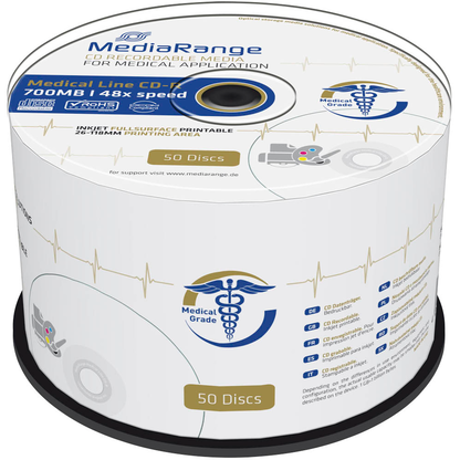 Artikelbild 2 für MediaRange CD-R Medical Line 700 MB bedruckbar, Medical Line, 50 St., Artikelnummer 839170