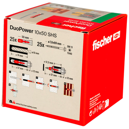 Artikelbild 5 für fischer DuoPower 10x50 S 2K 535461 Dübel mit Schrauben Ø 10 mm x 50 mm, 25 St., Artikelnummer 480008