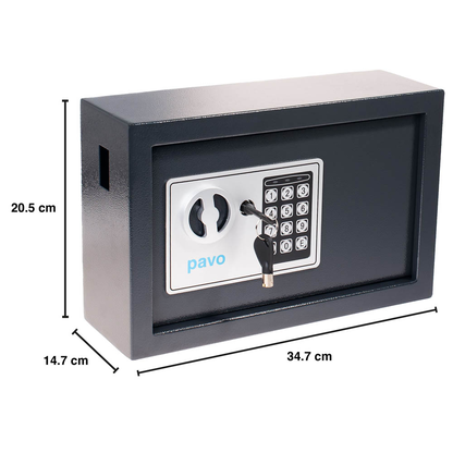 Artikelbild 3 für pavo Schlüsseltresor grau mit 20 Haken, Elektronikschloss, 31,0 x 10,0 x 20,0 cm, 1 St., Artikelnummer 557381