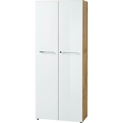 Artikelbild für GERMANIA Aktenschrank Monteria, 4204-242 navarra-eiche, weiß 4 Fachböden 80,0 x 37,0 x 196,0 cm, Artikelnummer 121337