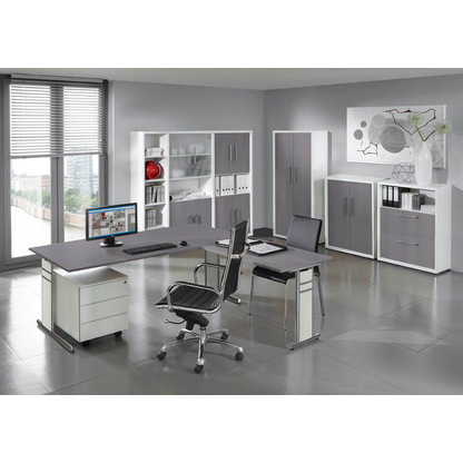 Artikelbild 5 für Kerkmann Priola höhenverstellbarer Schreibtisch grafit rechteckig, C-Fuß-Gestell silber 180,0 x 80,0 cm, Artikelnummer 449583