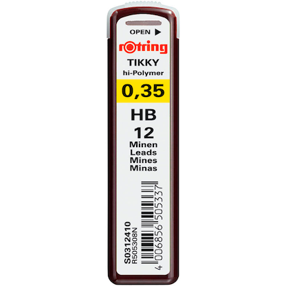 Artikelbild für rotring Feinminen-Bleistiftminen schwarz HB 0,35 mm, 12 St., Artikelnummer 370837