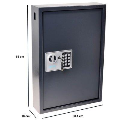 Artikelbild 2 für pavo Schlüsseltresor grau mit 50 Haken, Elektronikschloss, 38,0 x 10,0 x 55,0 cm, 1 St., Artikelnummer 557708