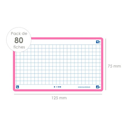 Artikelbild 5 für OXFORD Karteikarten FLASH 2.0 DIN A7 weiß, fuchsia kariert, 80 St., Artikelnummer 371269