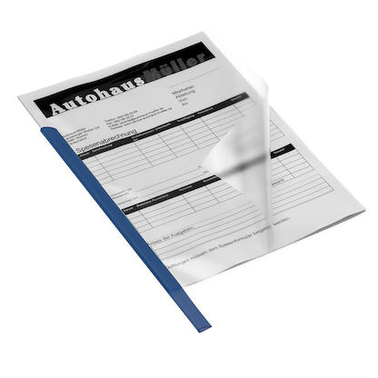 Artikelbild für DURABLE Klemmschienen blau DIN A4 30 Blatt, 50 St., Artikelnummer 570630