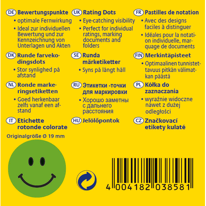 Artikelbild 3 für AVERY Zweckform Bewertungspunkte 3858 Gesicht, grün, 250 Etiketten, Artikelnummer 211617