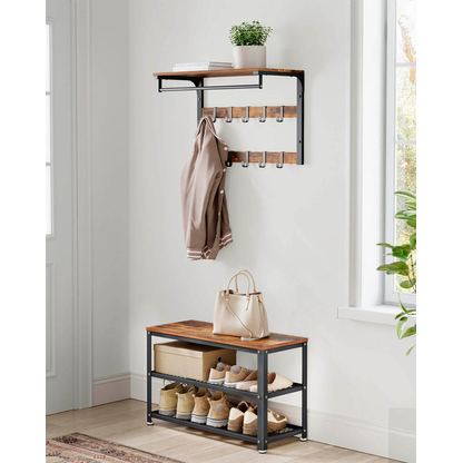 Artikelbild 4 für VASAGLE Schuhbank LBS73X braun, schwarz Holz 73,0 cm, Artikelnummer 262929