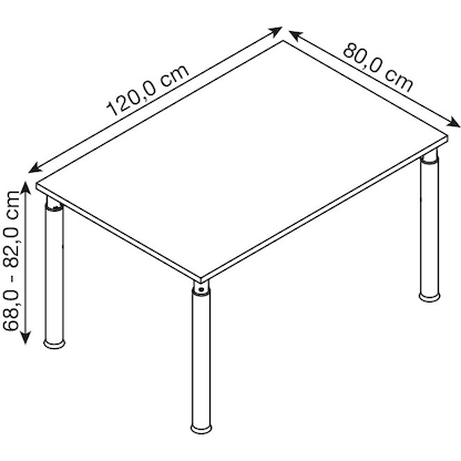 Artikelbild 2 für HAMMERBACHER YS12 höhenverstellbarer Schreibtisch buche rechteckig, 4-Fuß-Gestell silber 120,0 x 80,0 cm, Artikelnummer 999621