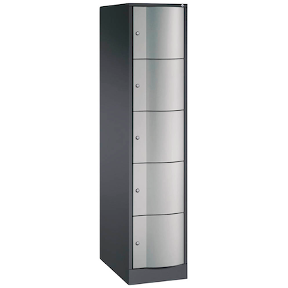 Artikelbild 2 für CP Schließfachschrank Resisto schwarzgrau, weißaluminium 8570-173 S10008, 5 Schließfächer 39,6 x 64,0 x 195,0 cm, Artikelnummer 985796