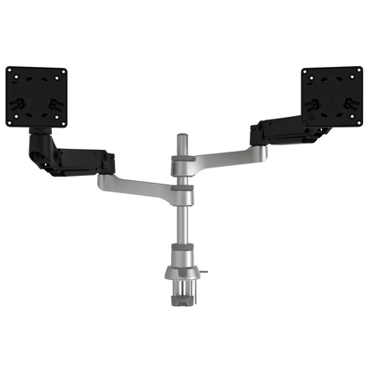 Artikelbild 3 für r-go Monitor-Halterung Caparo 4 D2 Twin silber, schwarz für 2 Monitore, Tischklemme, Tischbohrung, Artikelnummer 244097