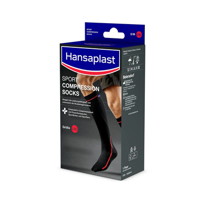 Artikelbild für Hansaplast Kompressionsstrümpfe, geschlossene Spitze SPORT COMPRESSION schwarz Größe L/XL 1 Paar, Artikelnummer 577298