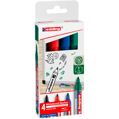Artikelbild 2 für edding 360 Whiteboard-Marker farbsortiert 1,5 - 3,0 mm, 4 St., Artikelnummer 542985