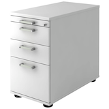 Artikelbild 1 für HAMMERBACHER Solid Standcontainer weiß 4 Auszüge Stahl-Bügelgriff chrom, gebürstet 42,8 x 80,0 x 72,0 - 76,0 cm, Artikelnummer 593513