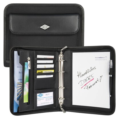 Artikelbild für WEDO Ringbuchmappe ELEGANCE Lederimitat DIN A5 schwarz, Artikelnummer 186043