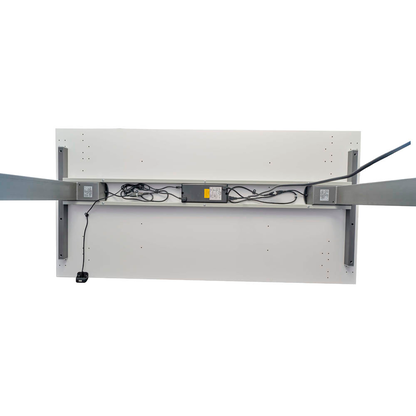 Artikelbild 6 für HAMMERBACHER Akandia elektrisch höhenverstellbarer Schreibtisch lichtgrau rechteckig, C-Fuß-Gestell silber 160,0 x 80,0 cm, Artikelnummer 486561