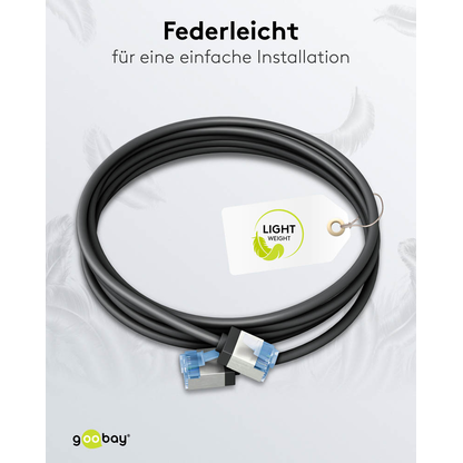 Artikelbild 4 für goobay RJ-45 Netzwerkkabel 15,0 m schwarz bis zu 10,00 Gbit/Sek. bis zu 500 MHz, 1 St., Artikelnummer 557726