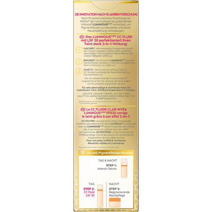 Artikelbild 5 für NIVEA LUMINOUS630® 3in1 HELL Gesichtsfluid 40,0 ml, Artikelnummer 579316