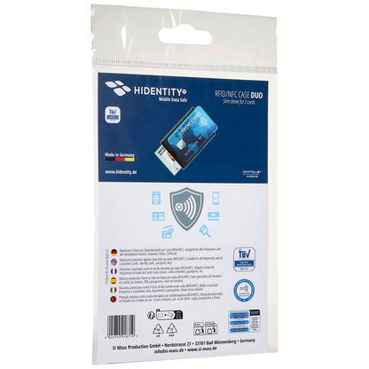 Artikelbild 2 für HIDENTITY® Kreditkartenhülle Hidentity Duo schwarz 8,5 x 6,0 cm, 1 St., Artikelnummer 809095