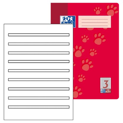 Artikelbild für OXFORD Schulheft Lineatur 3 liniert DIN A4 ohne Rand, 16 Blatt, 1 St., Artikelnummer 625178