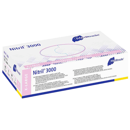 Artikelbild 2 für Meditrade® unisex Einmalhandschuhe Nitril® 3000 weiß Größe XL, 100 St., Artikelnummer 242788