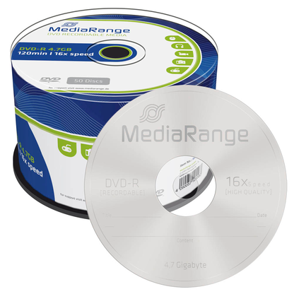Artikelbild für MediaRange DVD-R 4,7 GB, 50 St., Artikelnummer 837104