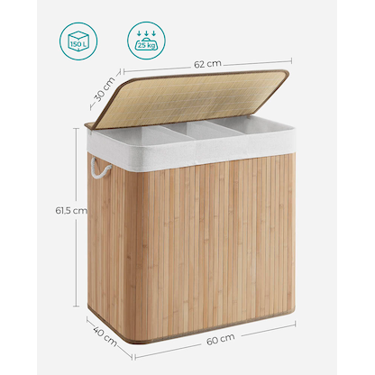 Artikelbild 9 für SONGMICS Wäschesortierer bambus, 1 St., Artikelnummer 438519